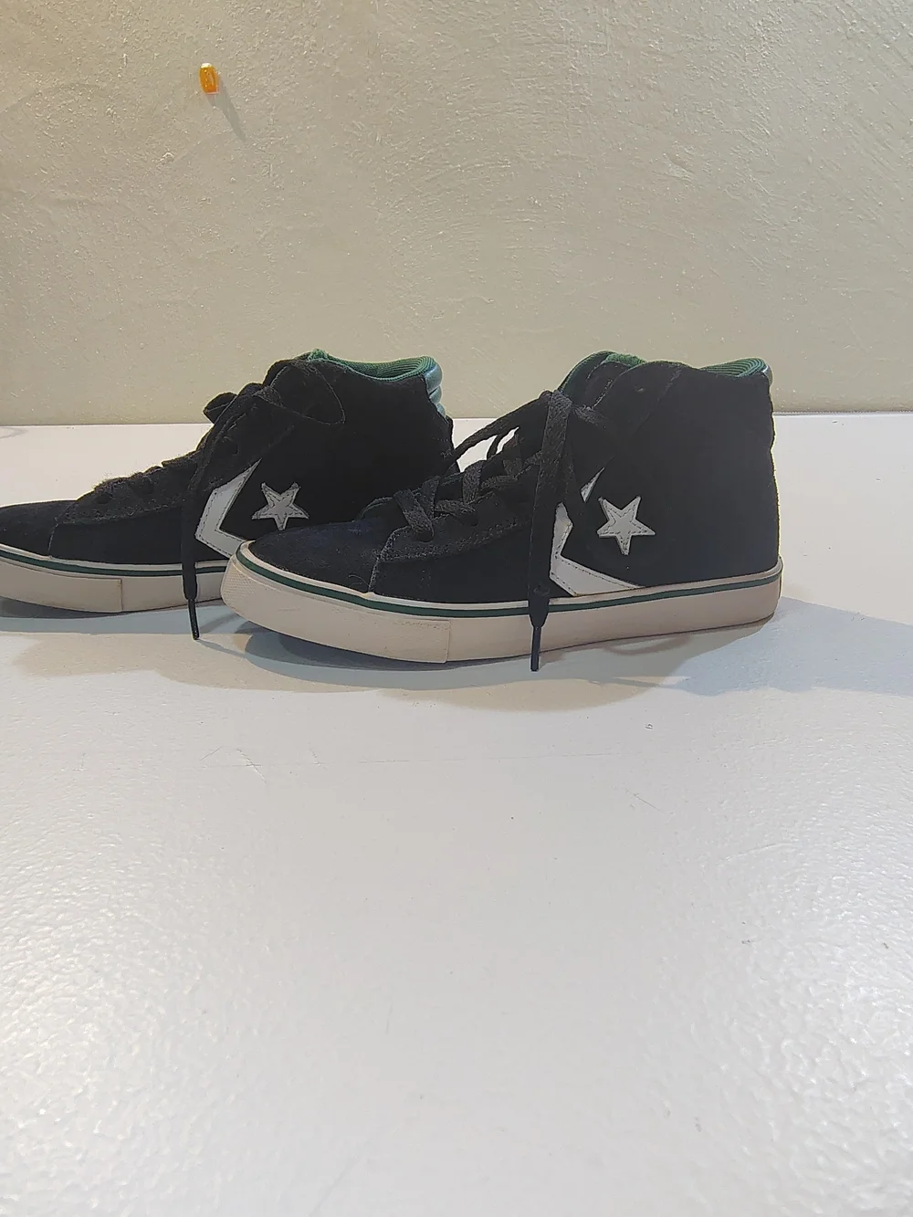 Converse Kids Black High-Top Sneakers with Green Lining